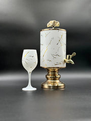 7 Pcs White Marble Design Glass Dispenser Set ✨