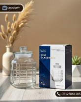 2200 ML DELISOGA Fine Glass Airtight Large Candy Jar with Lid
