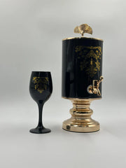 7pcs Black Marble Design Glass Dispenser Set ✨