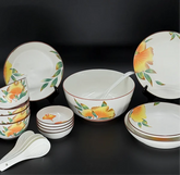 18 Pcs Sunshine Bloom Matte Bone China Chinese Breakfast Set 🌞