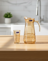 7 Pcs DELISOGA Fine Golden Textured Glass Water Set