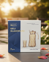 7 Pcs DELISOGA Fine Golden Textured Glass Water Set ✨