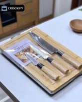 3 Pcs Danny Home Knife Set with Cutting Board
