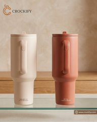 1200ml Stainless Steel Vacuum Insulated Travel Tumbler with Handle & Lid