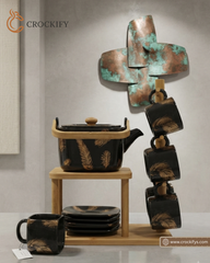 Black & Gold Ceramic Tea Set
