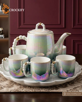 Double Shaded Radiant 8 Pcs Teaset with Rotating Tray