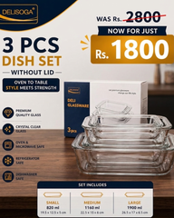 ✨ Delisoga 3-Piece Serving Dish Set (Without Lid) ✨