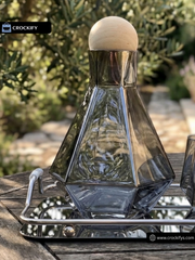 7 Pcs Turkey Glass Water Set with Stainless Steel Tray