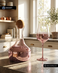 Luxury 7 Pcs Turkey Glass Water Decanter Set Luxe Bubble Finish