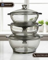 3 Pcs Casserole Set with Lid