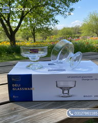 6 Pcs DELISOGA Fine Glass Ice-Cream Bowls