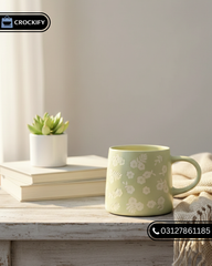 Green Ditsy Floral Matte EmbossedMug 🌿