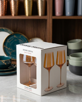 4 Pcs Danny Home Broad Golden Wine Glass Set