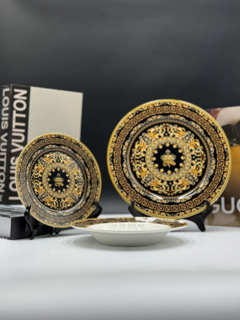 18 Pcs Versace Bone China Plate Set 👑