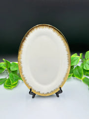 Gold Flame Rim Fine Bone China Oval Rice Dish 🍚✨