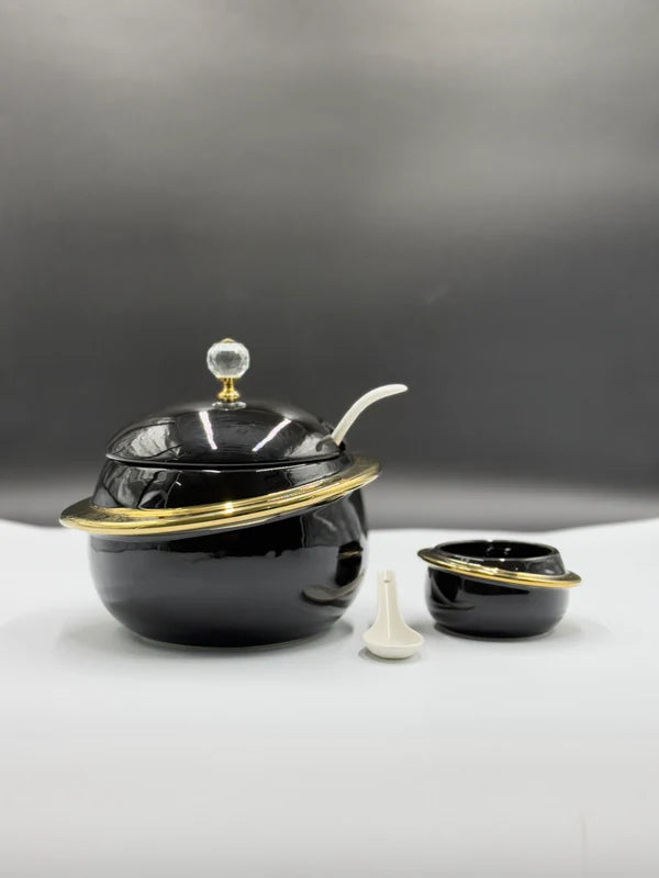 16 Pcs Stylish Ring Soup Set with Wooden Stand ✨