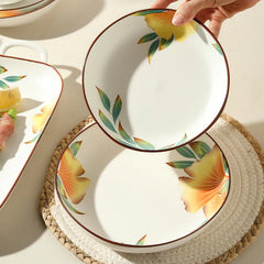 18 Pcs Sunshine Bloom Matte Bone China Chinese Breakfast Set 🌞