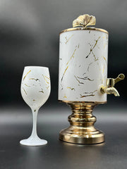 7 Pcs White Marble Design Glass Dispenser Set ✨