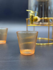 7 Pcs Golden Glass Dispenser Set with Stand