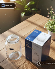 2200 ML DELISOGA Fine Glass Airtight Large Candy Jar with Lid