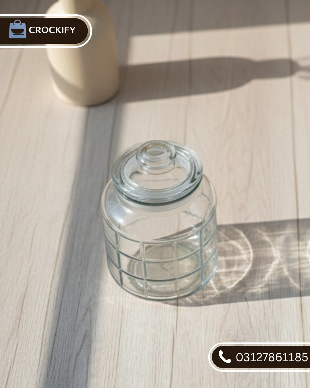 2200 ML DELISOGA Fine Glass Airtight Large Candy Jar with Lid