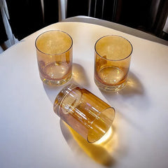 6 Pcs Danny Home Short Golden Glass Set