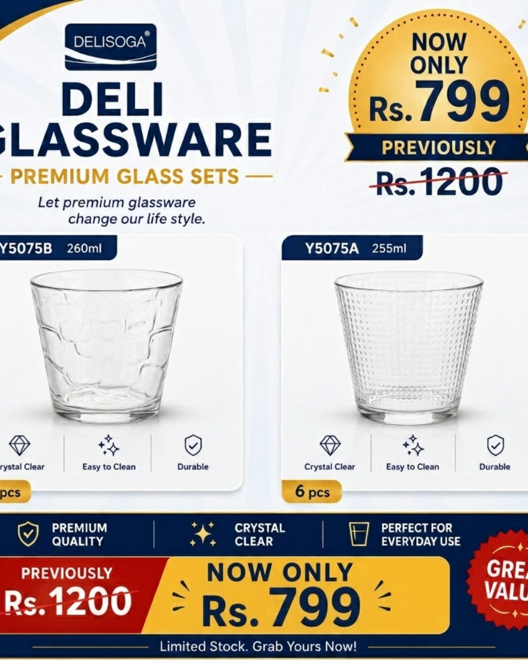 ✨ Delisoga 6-Piece Glass Set ✨