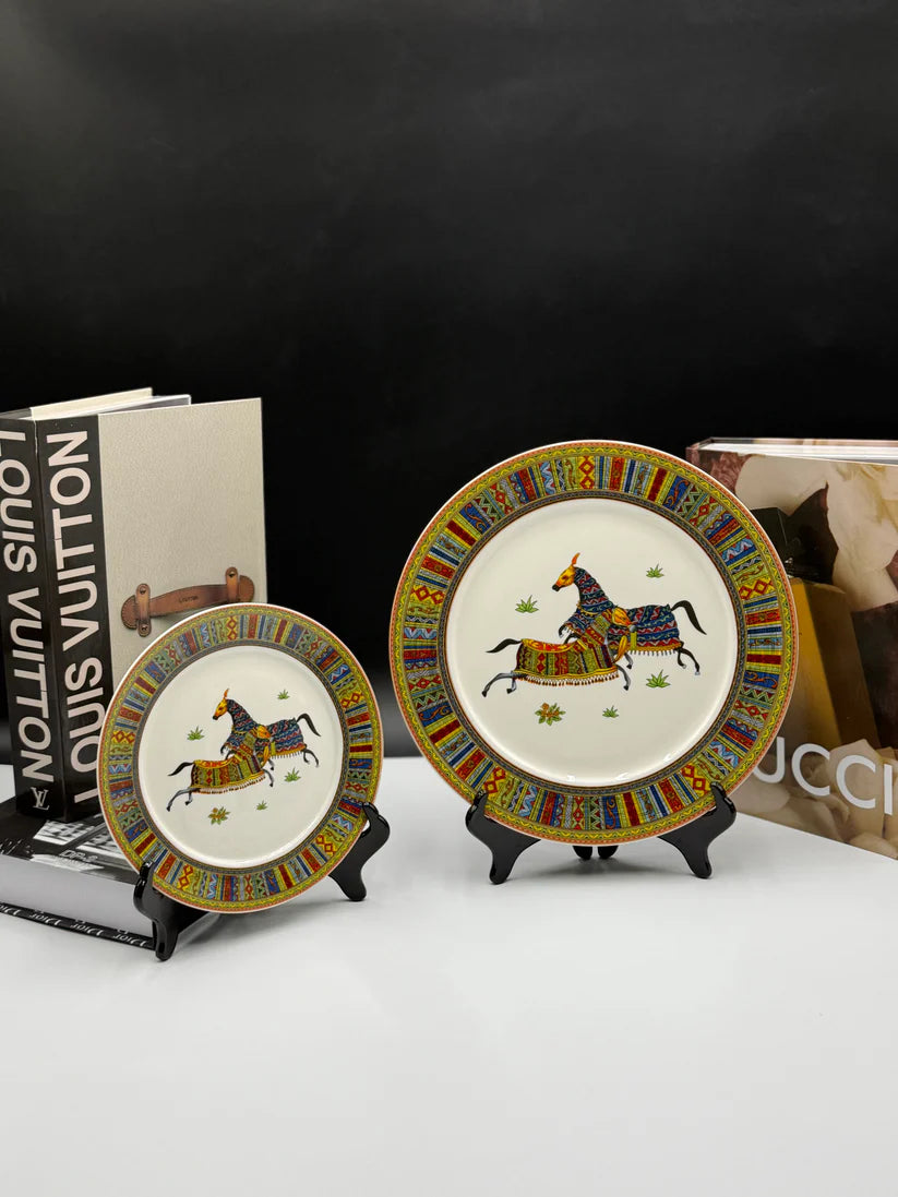 18 Pcs Hermes Bone China Plate Set 👑