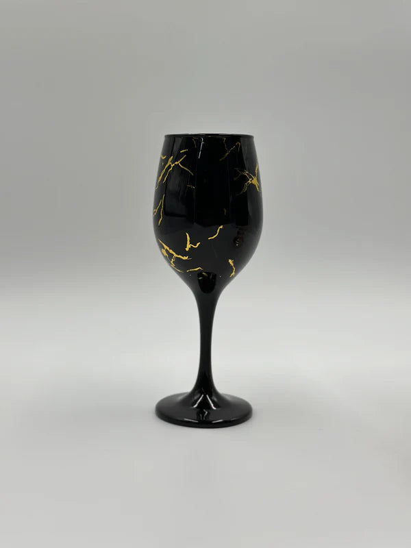 7pcs Black Marble Design Glass Dispenser Set ✨