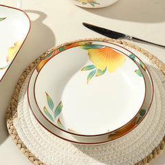 18 Pcs Sunshine Bloom Matte Bone China Chinese Breakfast Set 🌞