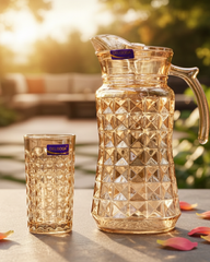 7 Pcs DELISOGA Fine Golden Textured Glass Water Set ✨