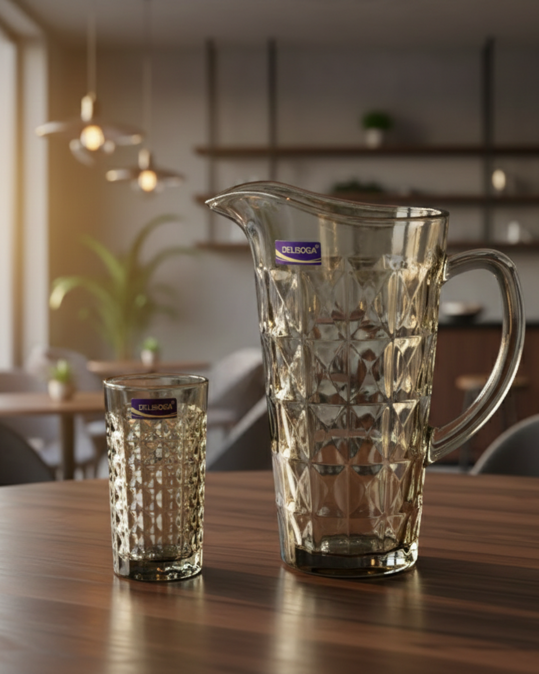 7 Pcs DELISOGA Fine Textured Glass Water Set 🥂✨