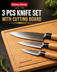 3 Pcs Danny Home Knife Set with Cutting Board