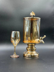 7 Pcs Golden/Silver Glass Dispenser Set