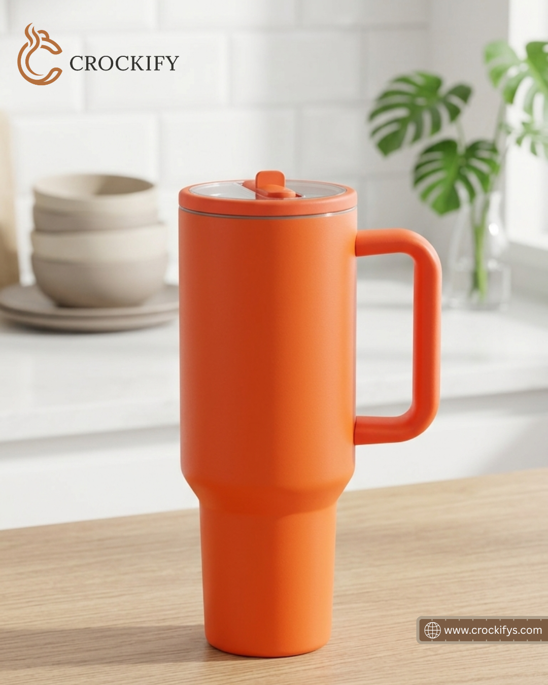 1200ml Stainless Steel Vacuum Insulated Travel Tumbler with Handle & Lid