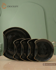 7 Pcs Moulded Style Black Turkish Cake Set.