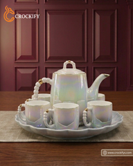 Double Shaded Radiant 8 Pcs Teaset with Rotating Tray