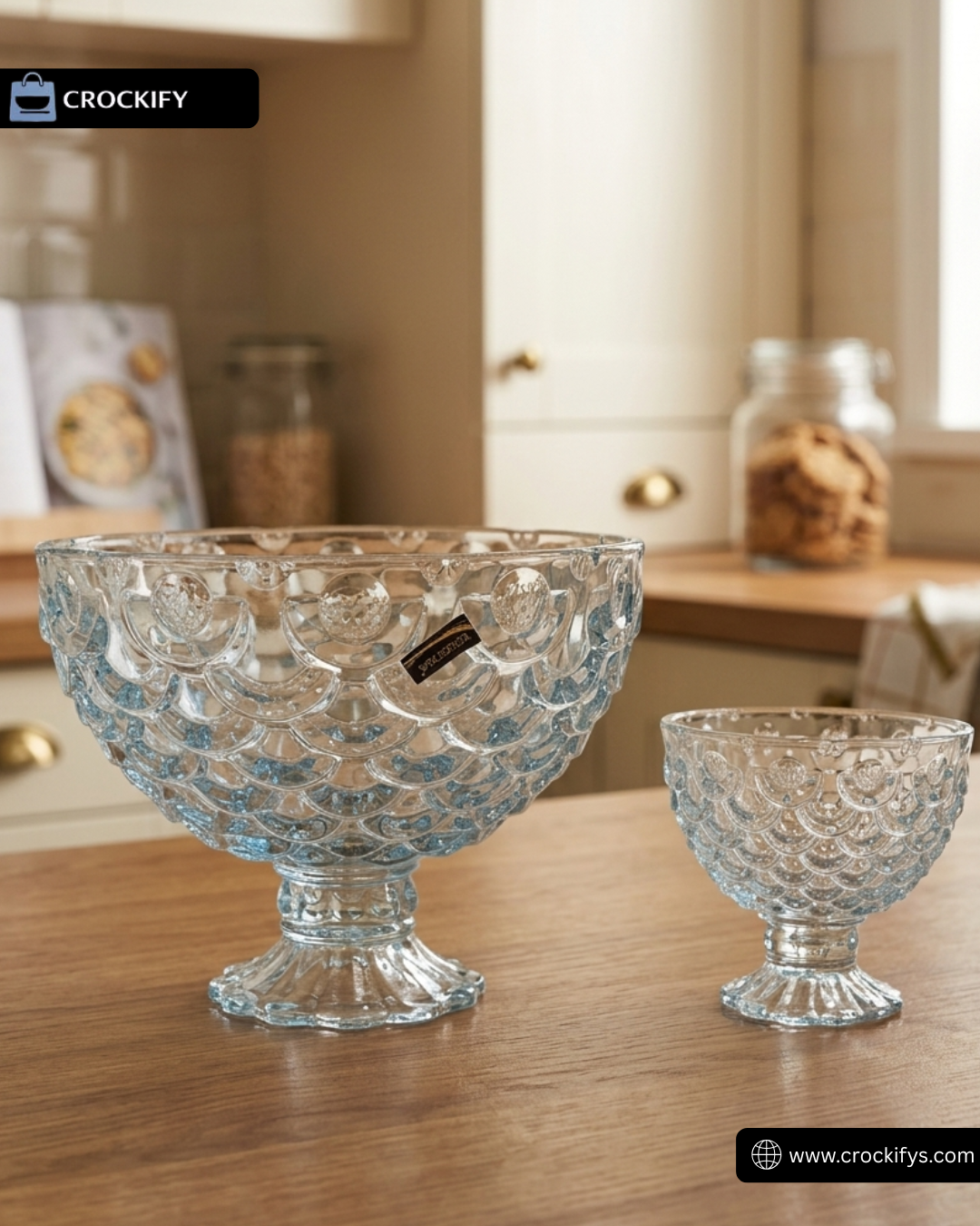 7 Pcs DELISOGA Fine Textured Glass Ice-Cream Bowl Set