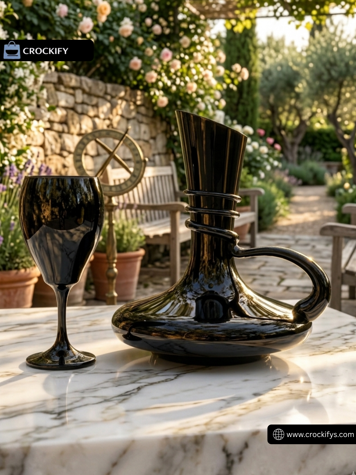 7 Pcs Special Black Turkey Glass Stylish Water Set