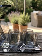 7 Pcs Turkey Glass Water Set with Stainless Steel Tray