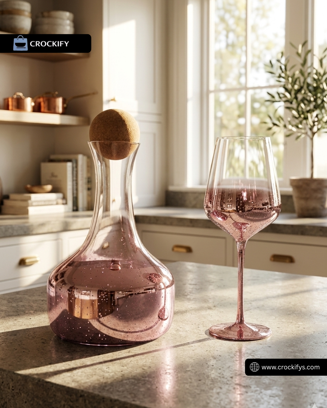 Luxury 7 Pcs Turkey Glass Water Decanter Set Luxe Bubble Finish