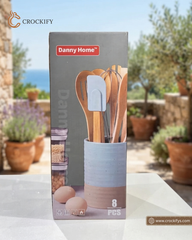 8 Pcs Danny Home Utensils Set with Ceramic Holder