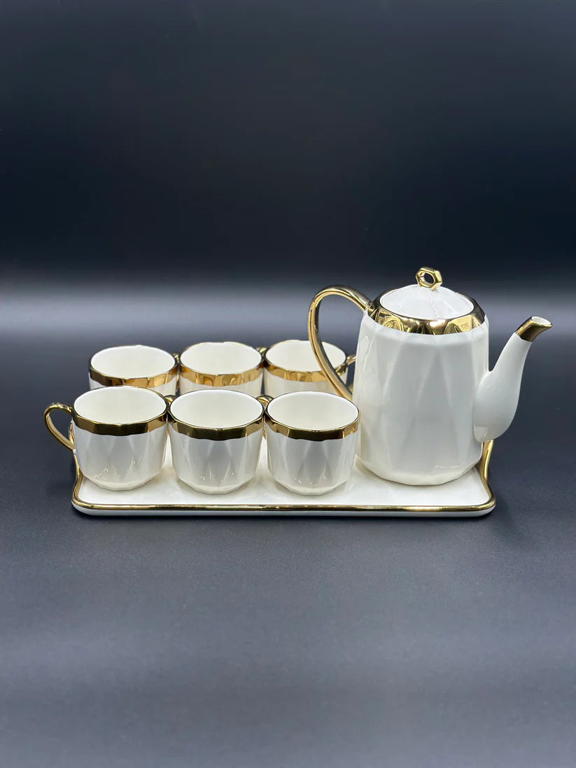 Decent Design ☕ - 8 PCS Tea Set With Tray