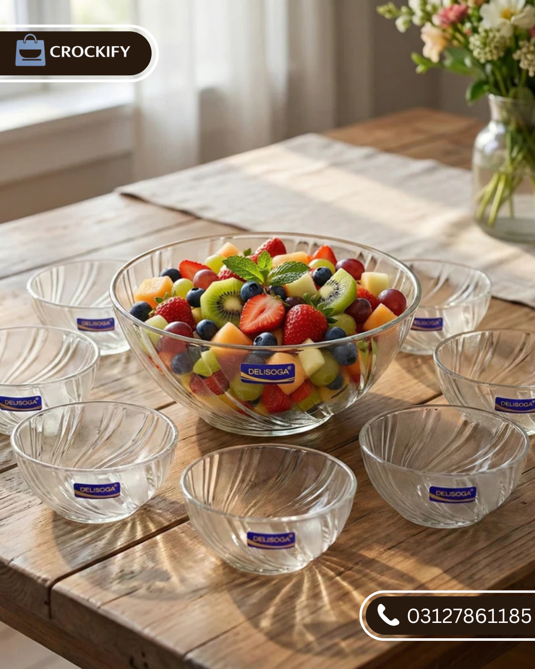 Delisoga Premium 7-Piece Glass Bowl Set