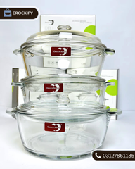 Delisoga 3 Pcs Casserole Set with Lid