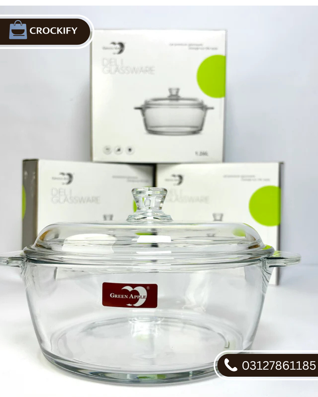 Delisoga 3 Pcs Casserole Set with Lid