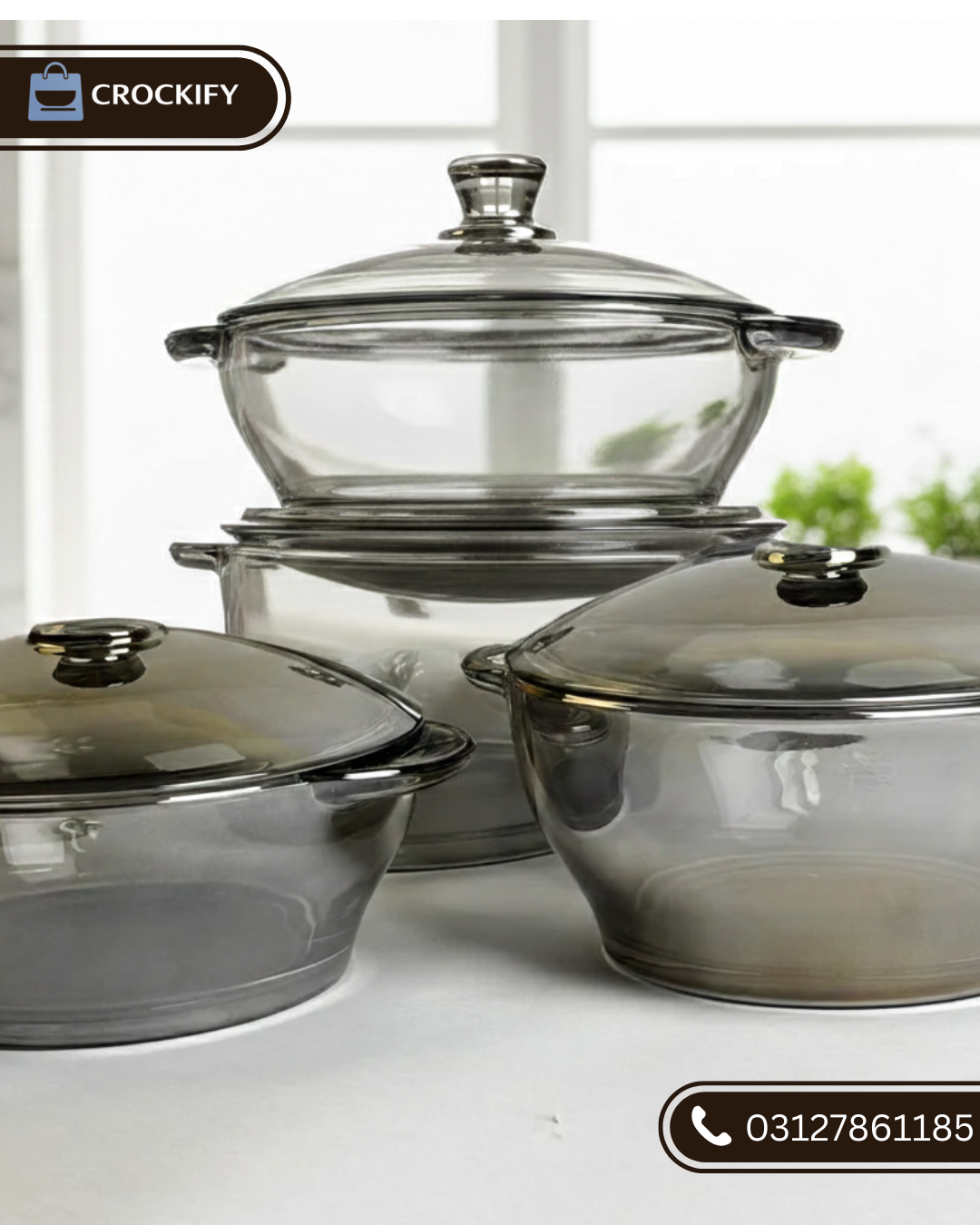 3 Pcs Casserole Set with Lid
