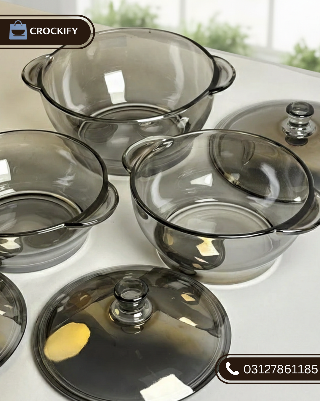 3 Pcs Casserole Set with Lid