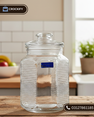 DLISOGA Fine Glass Airtight Large Candy Jar