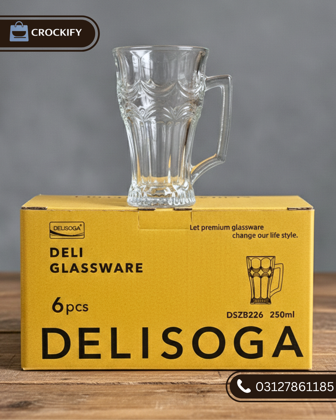 Delisoga  6 PCS Long Neck Mug Set